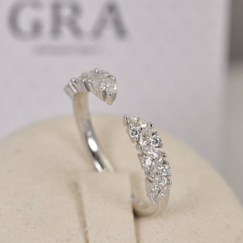 Open Wrap Enhancer Moissanite Band Ring 925 Sterling Silver